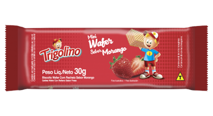 BISCOITO TRIGOLINO MINI WAFER MORANGO 30G