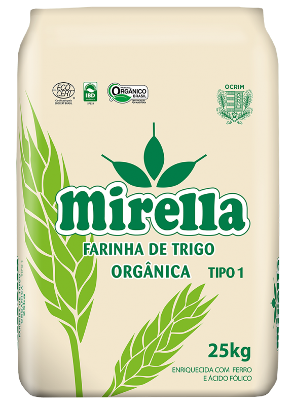 Farinha De Trigo Mirella OrgÂnica Tipo 1 25kg Ocrim